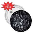 Black Alligator Leather Pattern 2.25  Button (10 pack)