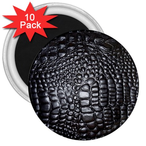 Black Alligator Leather Pattern 3  Magnet (10 pack) from ArtsNow.com Front