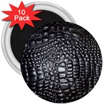 Black Alligator Leather Pattern 3  Magnet (10 pack)