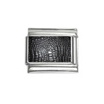 Black Alligator Leather Pattern Italian Charm (9mm)