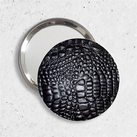 Black Alligator Leather Pattern 2.25  Handbag Mirror from ArtsNow.com Front