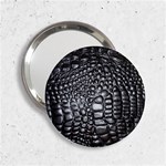 Black Alligator Leather Pattern 2.25  Handbag Mirror