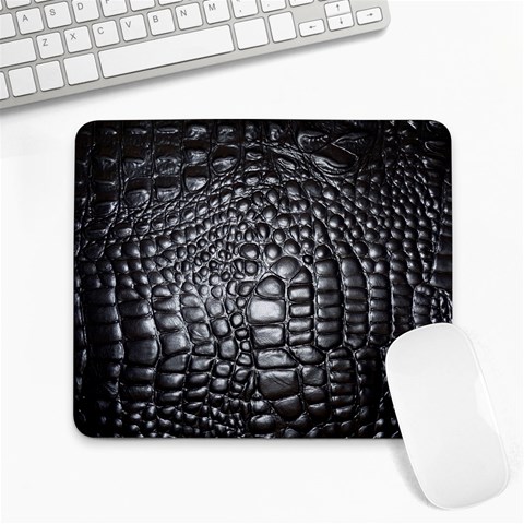 Black Alligator Leather Pattern Large Mousepad from ArtsNow.com Front