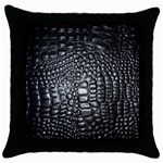 Black Alligator Leather Pattern Throw Pillow Case (Black)