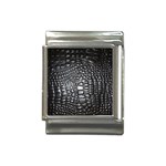 Black Alligator Leather Pattern Italian Charm (13mm)