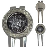 Black Alligator Leather Pattern 3-in-1 Golf Divot
