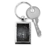 Black Alligator Leather Pattern Key Chain (Rectangle)