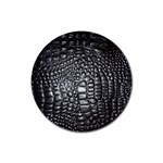 Black Alligator Leather Pattern Rubber Coaster (Round)