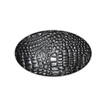 Black Alligator Leather Pattern Sticker (Oval)