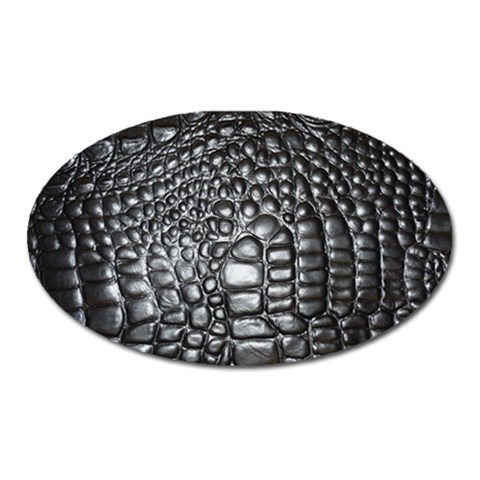 Black Alligator Leather Pattern Magnet (Oval) from ArtsNow.com Front