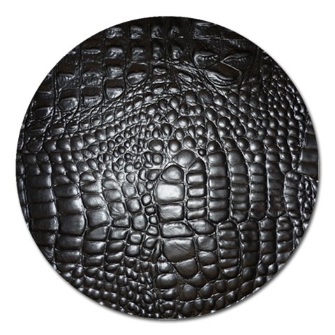 Black Alligator Leather Pattern Magnet 5  (Round) from ArtsNow.com Front