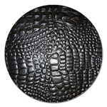 Black Alligator Leather Pattern Magnet 5  (Round)