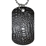Black Alligator Leather Pattern Dog Tag (One Side)