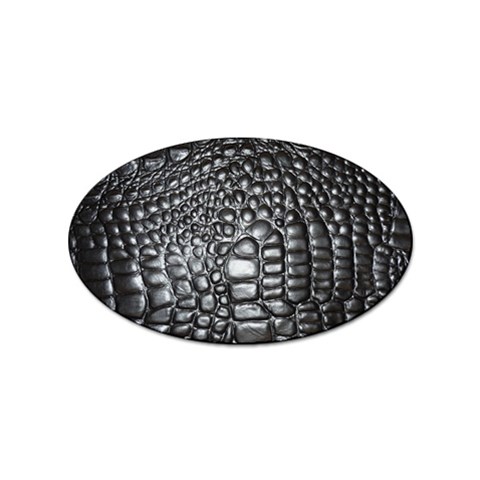 Black Alligator Leather Pattern Sticker Oval (100 pack) from ArtsNow.com Front