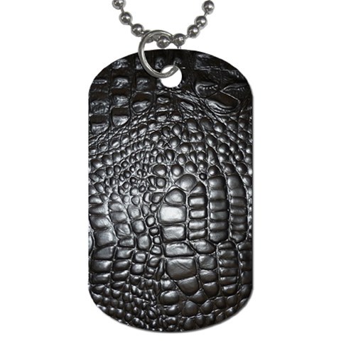 Black Alligator Leather Pattern Dog Tag (Two Sides) from ArtsNow.com Front