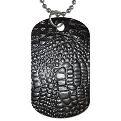 Black Alligator Leather Pattern Dog Tag (Two Sides) from ArtsNow.com Back