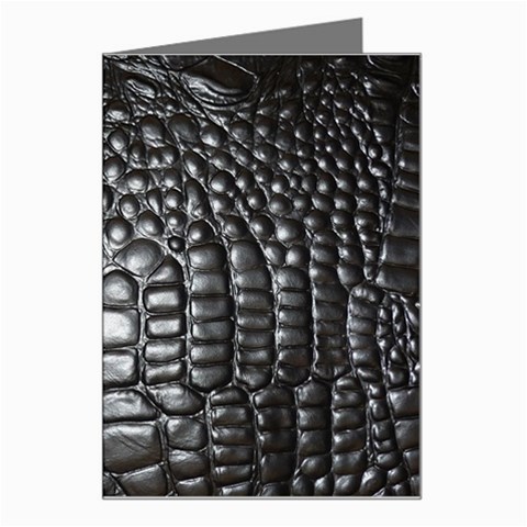 Black Alligator Leather Pattern Greeting Card from ArtsNow.com Left
