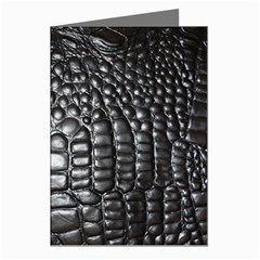 Black Alligator Leather Pattern Greeting Cards (Pkg of 8) from ArtsNow.com Left