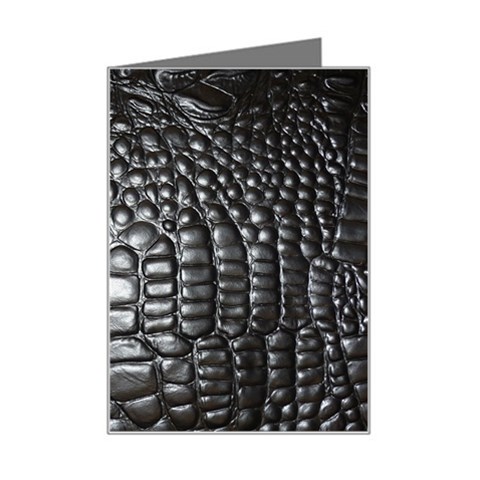 Black Alligator Leather Pattern Mini Greeting Card from ArtsNow.com Left