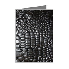Black Alligator Leather Pattern Mini Greeting Card from ArtsNow.com Left