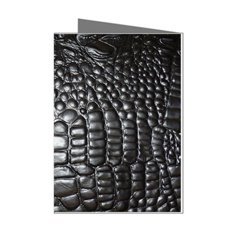 Black Alligator Leather Pattern Mini Greeting Cards (Pkg of 8) from ArtsNow.com Left