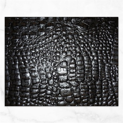 Black Alligator Leather Pattern Jigsaw Puzzle (Rectangular) from ArtsNow.com Front