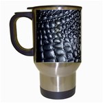 Black Alligator Leather Pattern Travel Mug (White)