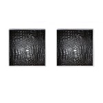 Black Alligator Leather Pattern Cufflinks (Square)