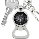 Black Alligator Leather Pattern Bottle Opener Key Chain