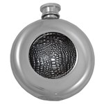 Black Alligator Leather Pattern Hip Flask (5 oz)