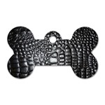 Black Alligator Leather Pattern Dog Tag Bone (One Side)