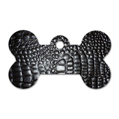 Black Alligator Leather Pattern Dog Tag Bone (Two Sides) from ArtsNow.com Back