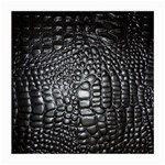 Black Alligator Leather Pattern Medium Glasses Cloth (2 Sides)
