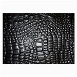 Black Alligator Leather Pattern Large Glasses Cloth