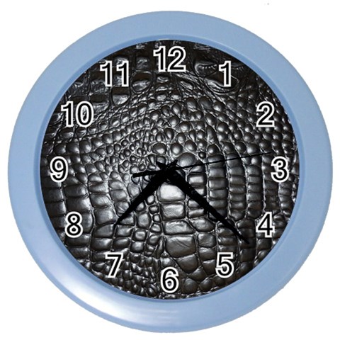 Black Alligator Leather Pattern Color Wall Clock from ArtsNow.com Front