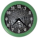 Black Alligator Leather Pattern Color Wall Clock
