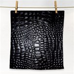 Black Alligator Leather Pattern Face Towel
