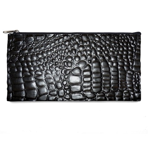Black Alligator Leather Pattern Pencil Case from ArtsNow.com Front