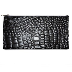 Black Alligator Leather Pattern Pencil Case from ArtsNow.com Front
