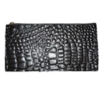 Black Alligator Leather Pattern Pencil Case