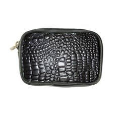 Black Alligator Leather Pattern Coin Purse from ArtsNow.com Front
