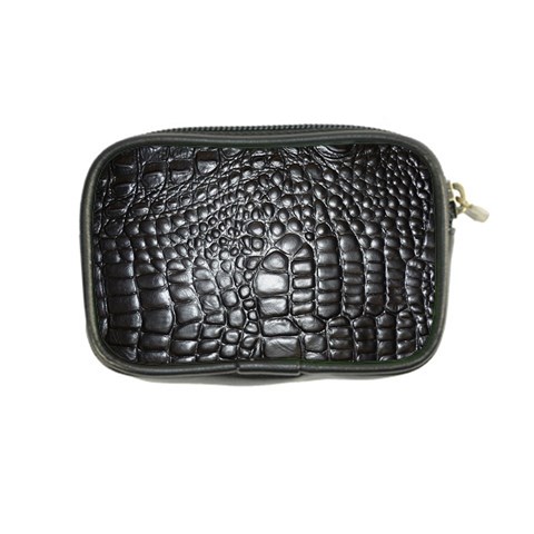 Black Alligator Leather Pattern Coin Purse from ArtsNow.com Back