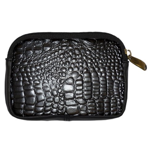 Black Alligator Leather Pattern Digital Camera Leather Case from ArtsNow.com Back