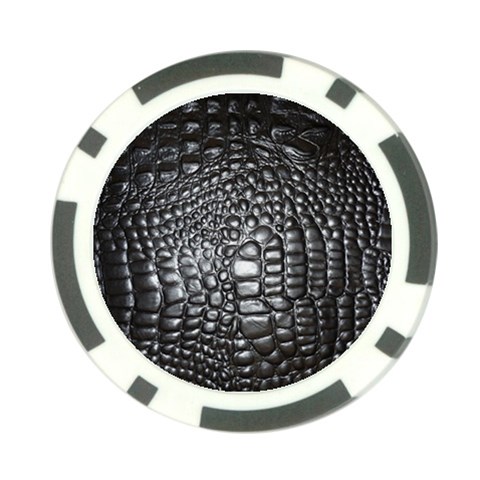 Black Alligator Leather Pattern Poker Chip Card Guard (10 pack) from ArtsNow.com Front