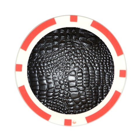 Black Alligator Leather Pattern Poker Chip Card Guard (10 pack) from ArtsNow.com Front
