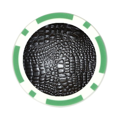 Black Alligator Leather Pattern Poker Chip Card Guard (10 pack) from ArtsNow.com Front