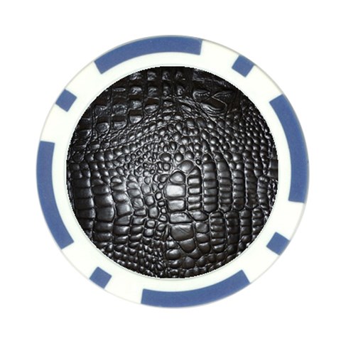 Black Alligator Leather Pattern Poker Chip Card Guard (10 pack) from ArtsNow.com Front