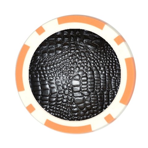 Black Alligator Leather Pattern Poker Chip Card Guard (10 pack) from ArtsNow.com Front