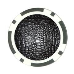 Black Alligator Leather Pattern Poker Chip Card Guard (10 pack) from ArtsNow.com Back