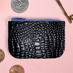 Black Alligator Leather Pattern Mini Coin Purse from ArtsNow.com Front